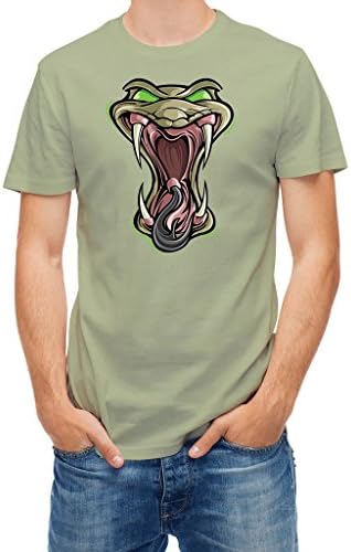 T-shirt Snake Head Bite Green Sage S