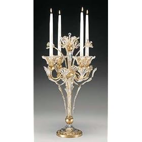 Schonbek 71104-65S Ancient Bronze / Strass Rivendell Crystal Four Light Candelabra from the Rivendel