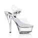 Pleaser Women's Kiss-208,Clear,10 M