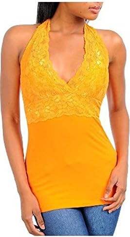 Ooh La La Orange Lace Bodice Halter (medium)