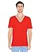 American Apparel Men Sheer Jersey Deep V-Neck T-Shirt