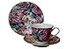 English Rose Pattern Child's Size Tea Party Fine Demi Tea Cups And Saucers - Set of Four