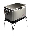 Coleman 54-Quart Stainless Steel Belted Cooler with Stand