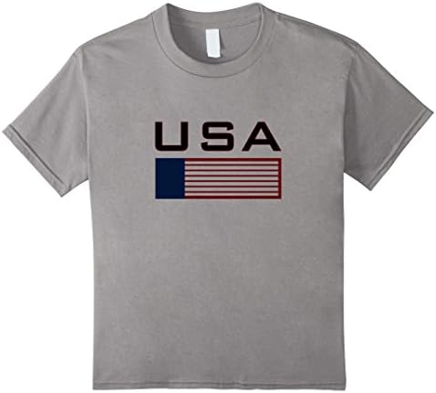 Kids USA flag T shirt 2016 4 Slate
