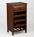 Privilege 24074 1 Drawer Wine Holder Stand - Brown