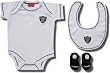 Officially licensed Oakland Raiders logo embroidered 3-piece ensemble for infants