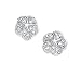 Sterling Silver Diamond Flower Stud Earrings