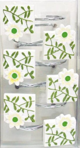 Flower Floral Green Square Hook Set