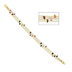 Genuine Tourmaline Bracelet Crafted In 14K Yellow Gold by B2C Jewels