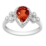 10k White Gold Garnet and Diamond Ring (1 5 cttw, H-I Color, I1-I2 Clarity)