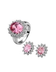 XiangGang ShaoGi 18k White Gold, Round Diamond Ball Fashion Sets, White And Silver - 18 inch
