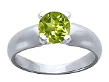 0.90 cts Peridot Ring - 14kt White or Yellow Gold FREE GIFT BAG!