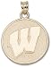 Univ Of Wisconsin Motion W Round 3/4 Charm/Pendant -14K/10K, Stainless Steel or Gold Plated