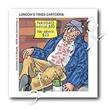 Stock Broker Blues Begging for Money - 6x6 Iron On Heat Transfer For White Material