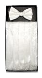 Cumberbund & BowTie Off-WHITE PAISLEY Men's Cummerbund & Bow Tie Set