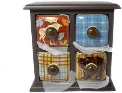 Captivating Outdoors Lodge 4 Drawer Jewelry Holder Apothecary Chest