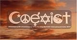 Coexist Translucent (Clear) Sticker with White Lettering