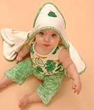 Sckoon Organic Cotton Pear Hooded Towel - Green