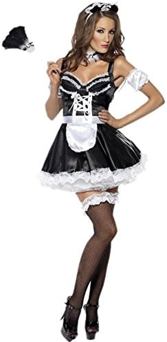 Prettycostume Women's Sexy Cosplay Uniform French Maid Dress Halloween Costume