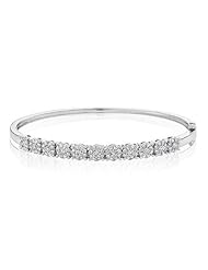 Diamond Unity Flower Bangle Bracelet 1 1/2ctw