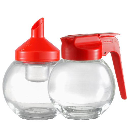 Stoha Design 024166 Milch und Zucker - Set 160 ml Kugel Glas transparent - ABS Kunststoff rot