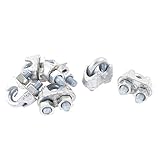 uxcell ステンレスシャックル　ワイヤークリップ　スタンダードサイズ3mm　メタル　ケーブル　クランプ　シルバートーン　6個