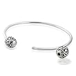 Bling Jewelry Filigree Screw Clasp 925 Sterling Silver Bangle Bracelet Fits Pandora Bead Charm