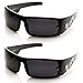 Locs Eyewear One-Piece Shield Hardcore Shades OG Gangsta Dark Lens Sunglasses (2-Pack)