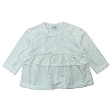 【H28年春物】(日本製) Pample Mousse(パンプルムース) ドビー天竺フリルリボン切替トレーナー 90cm/OW NO.DP-61211