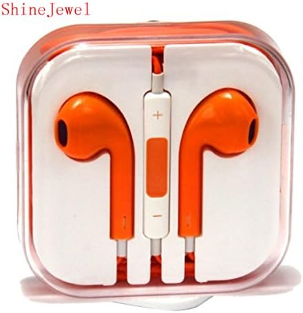 ShineJewel(TM) Earphone In-ear Headphone with Microphone & Volume Control for I Phone I Pad I Pod High Quality 3.5 Mm Plug for Mp3 Player-Orange