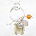 Horse Pendant in Sterling Silver and Brass with Heart and Amber and Pearl Gemstone Beads on an 18" Bead Chain, #8868