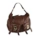 Mantaray- Chocolate hobo double pocket twist lock handbag