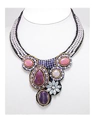 Cotton Waxed Thread Purple Agate Necklace