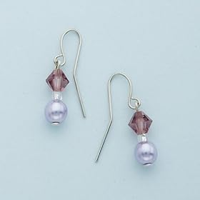Czech Glass Pearl and Czech Crystal Earrings