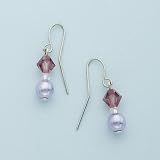 Czech Glass Pearl and Czech Crystal Earrings