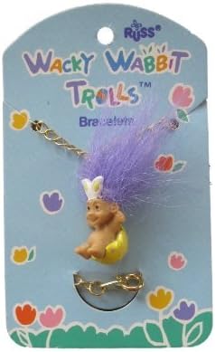 Easter Troll Bunny with Purple Hair Bracelet