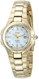 Seiko Women's SXDB62 Coutura Gold-Tone White Mother Of Pearl Dial 14 Diamonds Watch