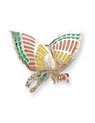 Sterling Silver Multicolored Enameled Insect Pin