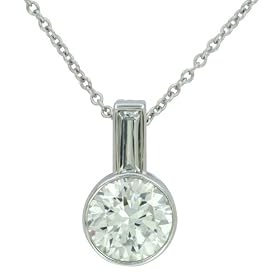 Buy Platinum Overlay Sterling Silver Round Cubic Zirconia Pendant with Emerald-Cut Bale and Decorative... by Amazon.com Collection
