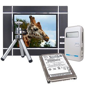 60GB External Hard Drive Photo Archive Bundle with Card Reader, Photo Frame!