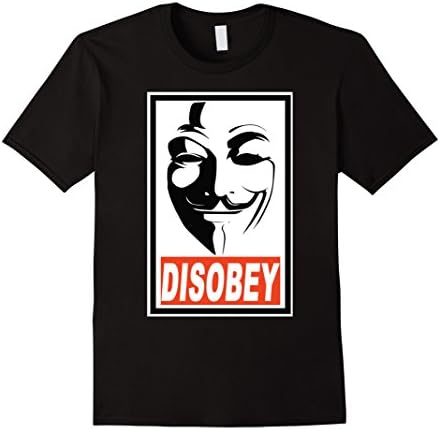 Men's Anonymous Mask Disobey T-Shirt Medium Black