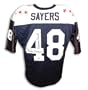 Autographed Gale Sayers Authentic College All Star Jersey Navy Blue With White Shoulders Inscribed Kansas Comet