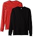 American Hawk Big Boys' 2 Pack: Long Sleeve Jersey T-Shirts, Red/Black, 10/12