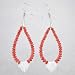 Southwestern Native American Handmade Santo Domingo Spiny Oyster and Clam Shell Bead Dangle Earrings by Priscilla Nieto, #8978