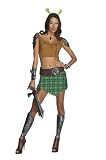 Shrek Fiona Warrior Costume, Green, Small