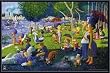 Art Poster Metal Framed Print - Simpsons, Seraut Style - Artist: unknown- Poster Size: 34 X 24