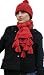 Handmade Alpaca Natural Fiber Hat and Scarf Set - Scottish Tangerine (Large s...