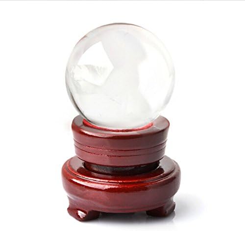 Parma77 Home and Office Decor Pure Quartz 70mm(2.8inch) Clear Crystal Ball Including Wooden Stand