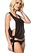 Coqueta Tank Top Open Sexy Halter Knotted W/Side Ties Tunic Sport Shirt Black