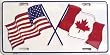 LP - 516 USA / Canada Crossed Flags License Plate - 6560
